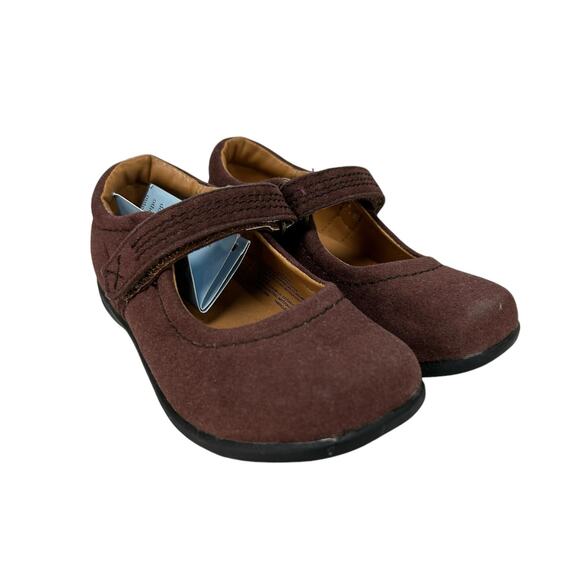 NWD Angel Baby Shoes Brown Hook & Loop Closure Girls Mary Jane Shoes 5 - Picture 1 of 9
